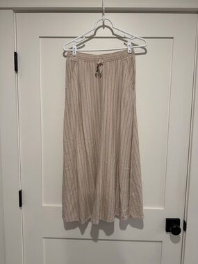 Max Studio Taupe Knit Maxi Skirt with Drawstring Waist